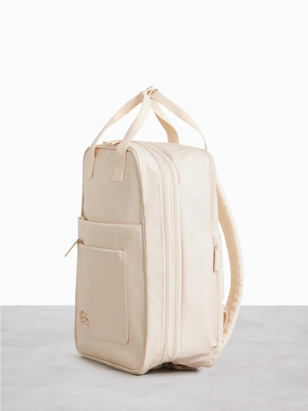 BEIS Cream Minimalist Backpack Tote - Picture 2 of 8